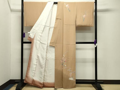 平和屋着物●訪問着　草花文　暈し染め　金彩　正絹　逸品　CABI0597gh