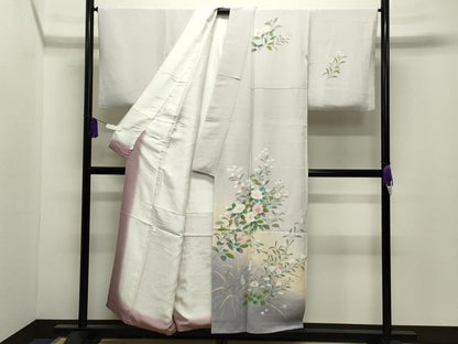 平和屋着物●訪問着　枝花文　暈し染め　金彩　正絹　逸品　CABI0598gh