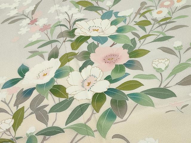 平和屋着物●訪問着　枝花文　暈し染め　金彩　正絹　逸品　CABI0598gh