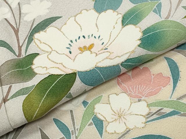平和屋着物●訪問着　枝花文　暈し染め　金彩　正絹　逸品　CABI0598gh