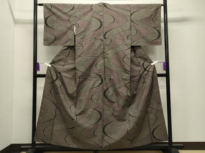平和屋着物●本場大島紬　7マルキ　流水文　正絹　逸品　CABI0603gh