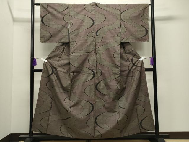 平和屋着物●本場大島紬　7マルキ　流水文　正絹　逸品　CABI0603gh