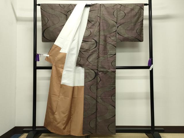 平和屋着物●本場大島紬　7マルキ　流水文　正絹　逸品　CABI0603gh