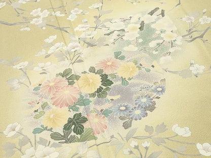 平和屋着物●訪問着　友禅　草花文　暈し染め　正絹　逸品　CABI0607gh