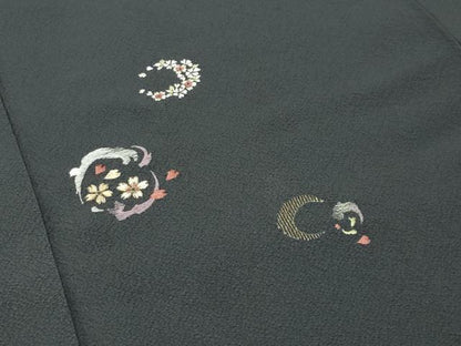 平和屋着物●訪問着　総刺繍　舞桜文　金銀糸　正絹　逸品　CABI0610gh