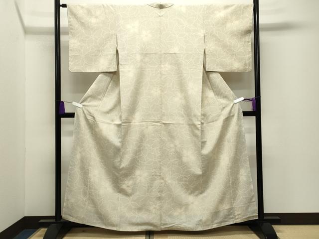 平和屋着物●本塩沢　舞花文　正絹　逸品　CABI0611gh