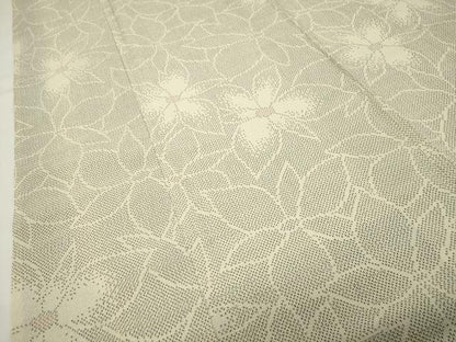 平和屋着物●本塩沢　舞花文　正絹　逸品　CABI0611gh