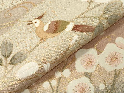 平和屋着物●訪問着　花車休み鳥文　暈し染め　金彩　正絹　逸品　CABI0614gh