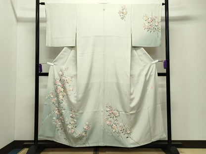 平和屋着物●本加賀友禅作家　不破外紀恵　訪問着　枝花文　暈し染め　正絹　逸品　CABI0616gh