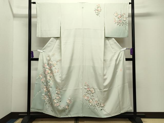 平和屋着物●本加賀友禅作家　不破外紀恵　訪問着　枝花文　暈し染め　正絹　逸品　CABI0616gh