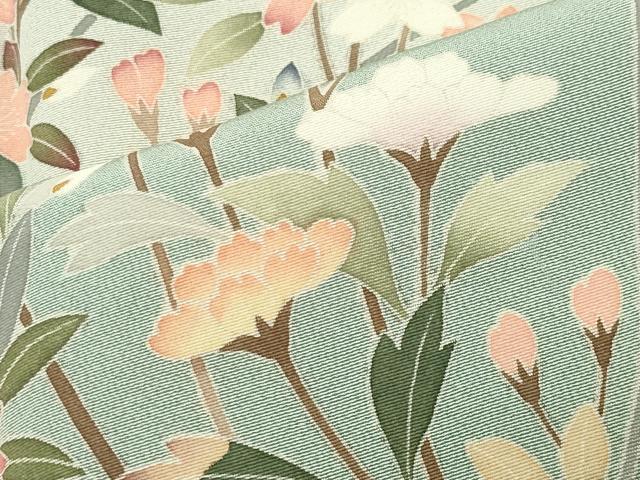 平和屋着物●本加賀友禅作家　不破外紀恵　訪問着　枝花文　暈し染め　正絹　逸品　CABI0616gh