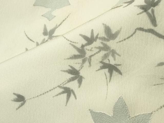 平和屋着物●上質な小紋　地紋起こし　楓花文　正絹　逸品　CABI0619gh