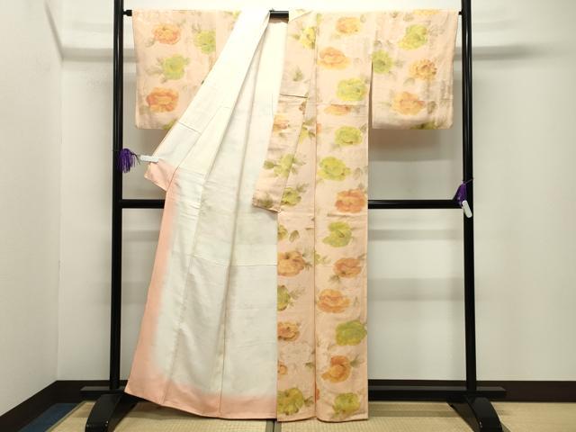 平和屋着物●上質な小紋　地紋起こし　舞花文　正絹　逸品　CABI0620gh