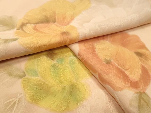 平和屋着物●上質な小紋　地紋起こし　舞花文　正絹　逸品　CABI0620gh