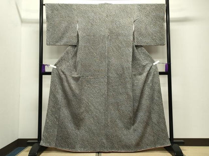 平和屋着物●大変加工の良い総絞り小紋　黒地　正絹　逸品　CABI0621gh