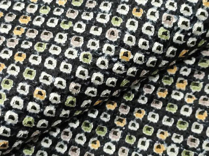 平和屋着物●大変加工の良い総絞り小紋　黒地　正絹　逸品　CABI0621gh