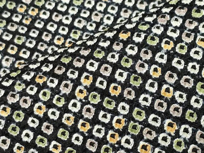 平和屋着物●大変加工の良い総絞り小紋　黒地　正絹　逸品　CABI0621gh