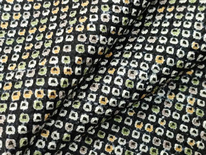 平和屋着物●大変加工の良い総絞り小紋　黒地　正絹　逸品　CABI0621gh
