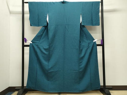平和屋着物●上質な色無地　辻が花地紋　高麗納戸色　正絹　逸品　未使用　CABI0624gh