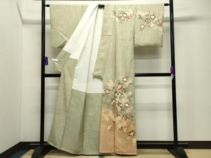 平和屋着物●訪問着　橘花文　暈し染め　金彩　正絹　逸品　CABI0626gh