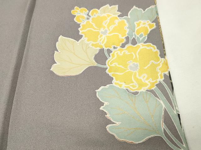 平和屋着物●訪問着　駒刺繍　草花文　暈し染め　金彩　正絹　逸品　CABI0630gh