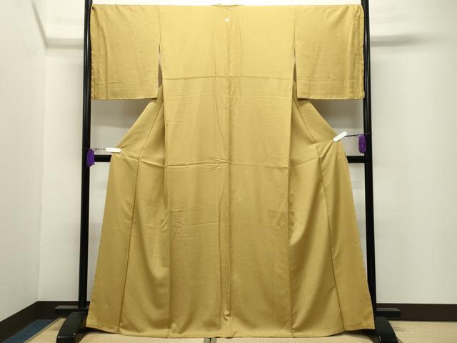 平和屋着物●上質な色無地　舞花地紋　芥子色　高島屋扱い　正絹　逸品　未使用　CABI0631gh