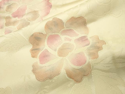 平和屋着物●上質な小紋　地紋起こし　舞蝶花文　正絹　逸品　CABI0635gh