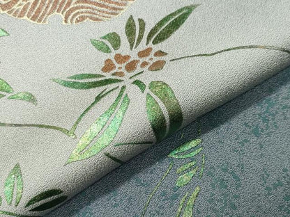 平和屋着物●訪問着　雪輪重ね花文　暈し染め　金銀彩　正絹　逸品　CABI0636gh