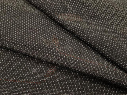 平和屋着物●本塩沢　110亀甲　横段草木文　正絹　逸品　CABI0639gh