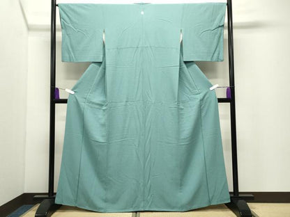 平和屋着物●上質な色無地　白群色　正絹　逸品　CABI0646gh