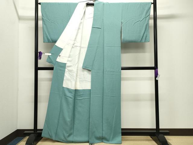 平和屋着物●上質な色無地　白群色　正絹　逸品　CABI0646gh