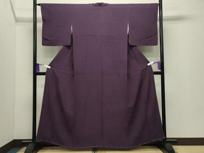 平和屋着物●上質な色無地　吉祥地紋　似せ紫色　正絹　逸品　未使用　CABI0647gh
