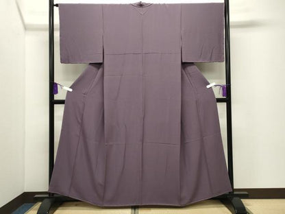 平和屋着物●上質な色無地　葡萄鼠色　京都きもの友禅扱い　正絹　逸品　未使用　CABI0649gh