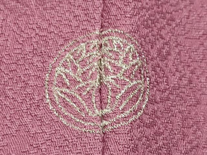 平和屋着物●上質な色無地　草花地紋　退紅色　鈴乃屋扱い　正絹　逸品　未使用　CABI0650gh