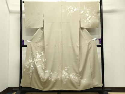 平和屋着物●訪問着　友禅　枝花文　暈し染め　正絹　逸品　CABI0651gh
