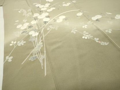 平和屋着物●訪問着　友禅　枝花文　暈し染め　正絹　逸品　CABI0651gh