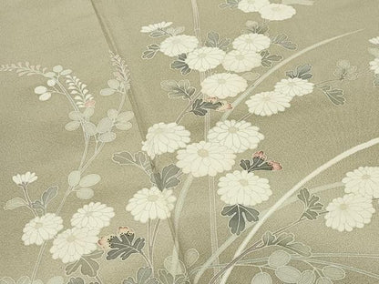 平和屋着物●訪問着　友禅　枝花文　暈し染め　正絹　逸品　CABI0651gh