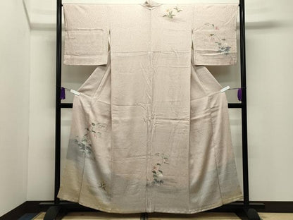 平和屋着物●訪問着　友禅　絞り　草花文　暈し染め　正絹　逸品　CABI0654gh