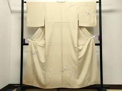 平和屋着物●訪問着　友禅　作家物　枝花文　暈し染め　正絹　逸品　CABI0655gh