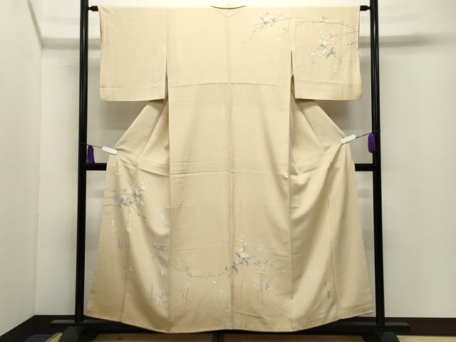 平和屋着物●訪問着　友禅　作家物　枝花文　暈し染め　正絹　逸品　CABI0655gh