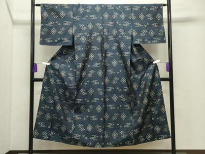 平和屋着物●本場琉球絣　綿琉球　綿　逸品　CABI0657gh
