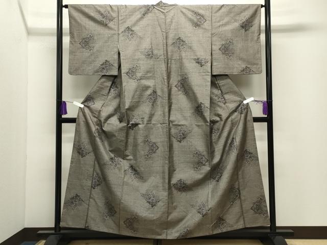 平和屋着物●本場大島紬　9マルキ　草花文　正絹　逸品　CABI0659gh