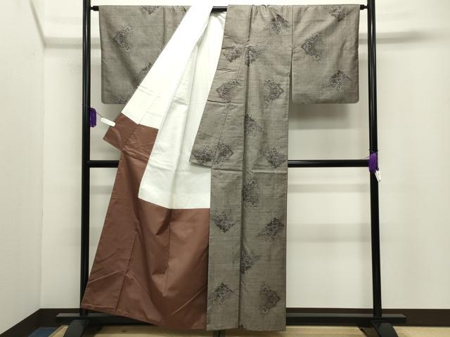 平和屋着物●本場大島紬　9マルキ　草花文　正絹　逸品　CABI0659gh