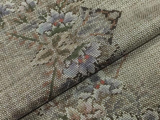 平和屋着物●本場大島紬　9マルキ　草花文　正絹　逸品　CABI0659gh