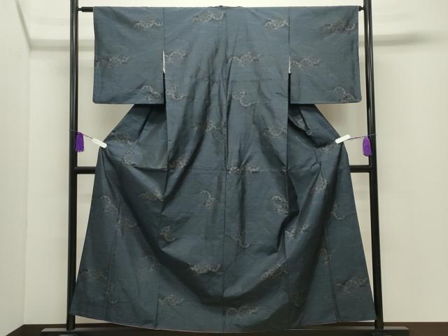 平和屋着物●本場大島紬　雲重ね源氏車文　正絹　逸品　CABI0660gh