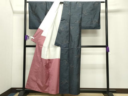 平和屋着物●本場大島紬　雲重ね源氏車文　正絹　逸品　CABI0660gh