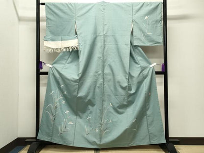 平和屋着物●石川県指定無形文化財 牛首紬 白山工房 手織り 本加賀友禅作家 能川光陽 訪問着 反端付き 正絹 逸品 未使用 CABI0668gh