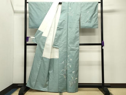 平和屋着物●石川県指定無形文化財 牛首紬 白山工房 手織り 本加賀友禅作家 能川光陽 訪問着 反端付き 正絹 逸品 未使用 CABI0668gh