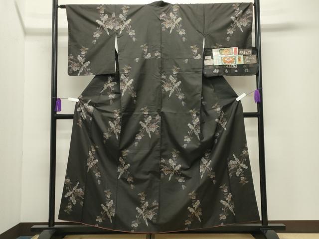平和屋着物●都喜ヱ門　本場大島紬　7マルキ　地空き　新緑の歌うたい　藤絹織物謹製　証紙付き　正絹　逸品　CABI0669gh