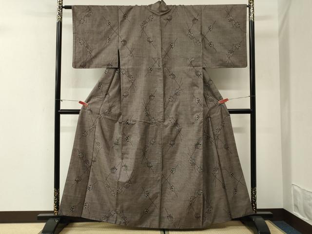 平和屋着物●本場大島紬　9マルキ　糸巻き文　正絹　逸品　CABI0672gh